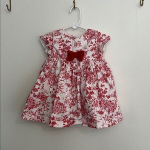 Janie and Jack Red Toile Baby Dress